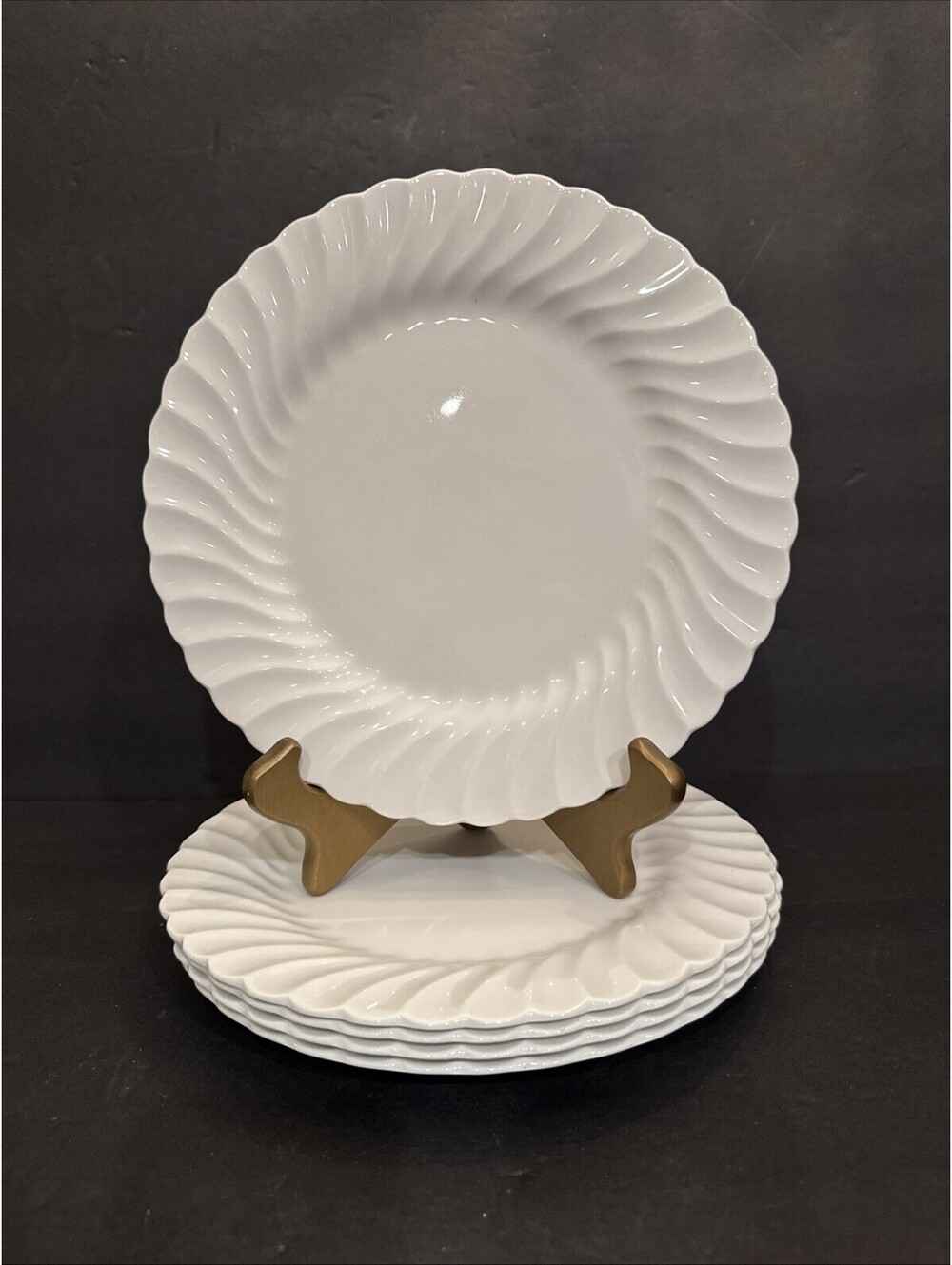 Vintage Johnson Brothers (5) Snowhite Regency Ironstone Dinner Plates 9 7/8”